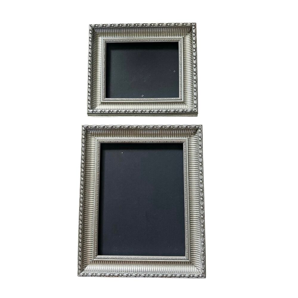 Set/2 frames 8x10” 11x14” ornate silver home decor framing baroque Victorian